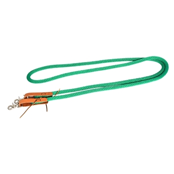 KELLY GREEN Soft Cotton Rope Horse Riding Reins - Two Horse Tack
