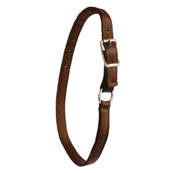 ****DISCOUNTED TACK*** $12 Brown Nylon Turnout Neck Collar with Leather Safety Breakaway - Horse Size