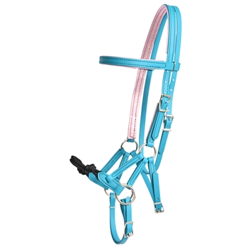 Sidepull Bitless Bridle made from Beta Biothane with Metallic Padding - Two Horse Tack